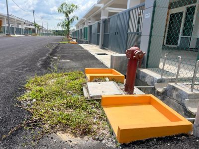 LTH Concrete Dustbin Tray in residential area